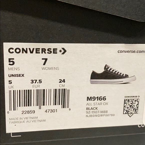 Converse All Star OX Black Low Top Women Sneakers - Picture 4 of 8